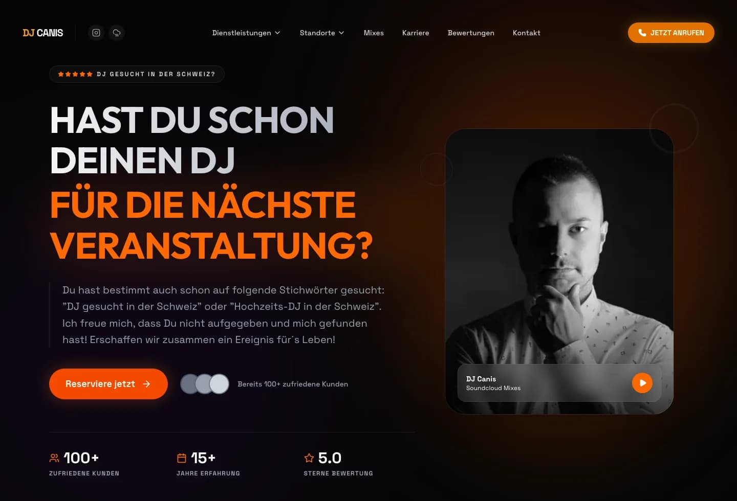 DJ Canis homepage preview