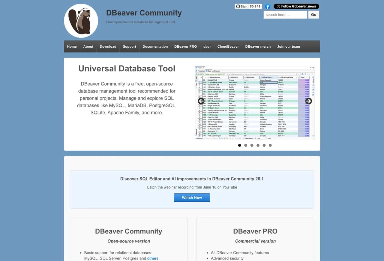 DBeaver Community official page