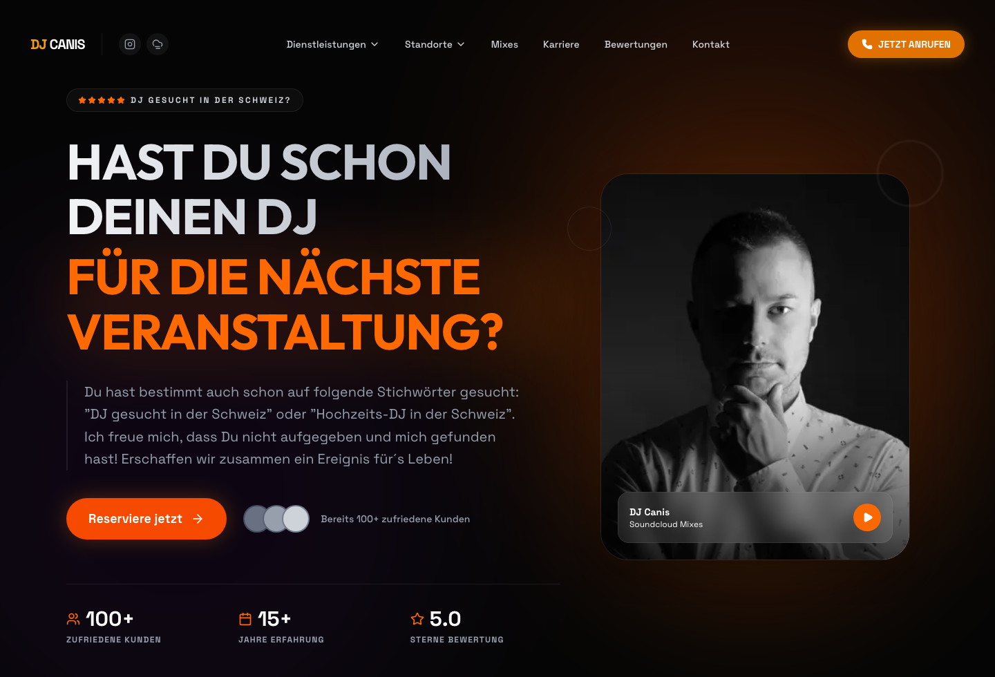 DJ Canis homepage preview